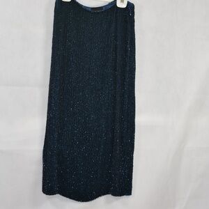 Sequined Blue Midi Skirt SZ S Retrofit